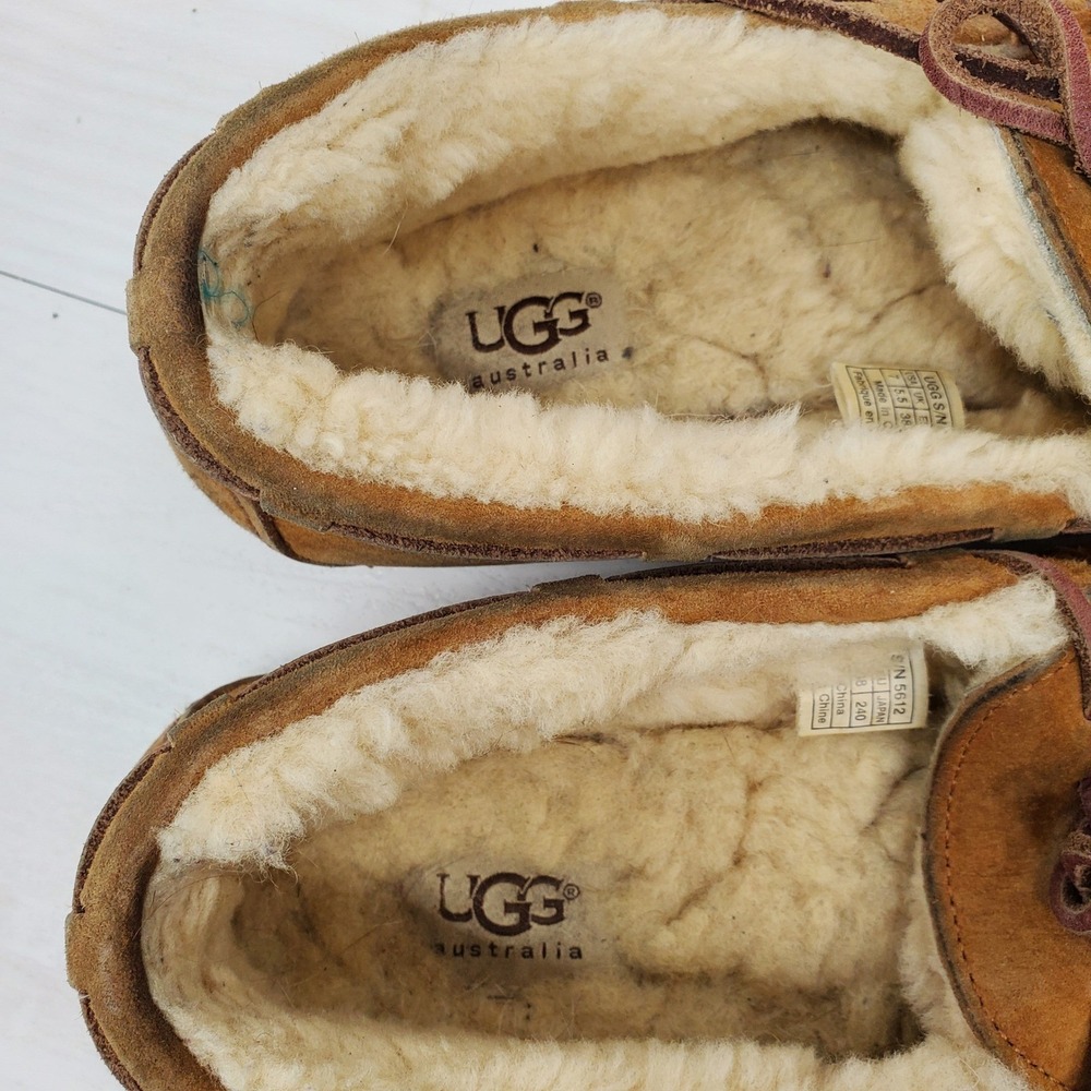 UGG Australia Ansley Moccasin Slippers Womens Size 7 Suede Leather Lined Loafers - Picture 10 of 16